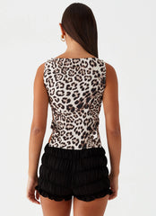 Cherish You Buckle Top - Leopard