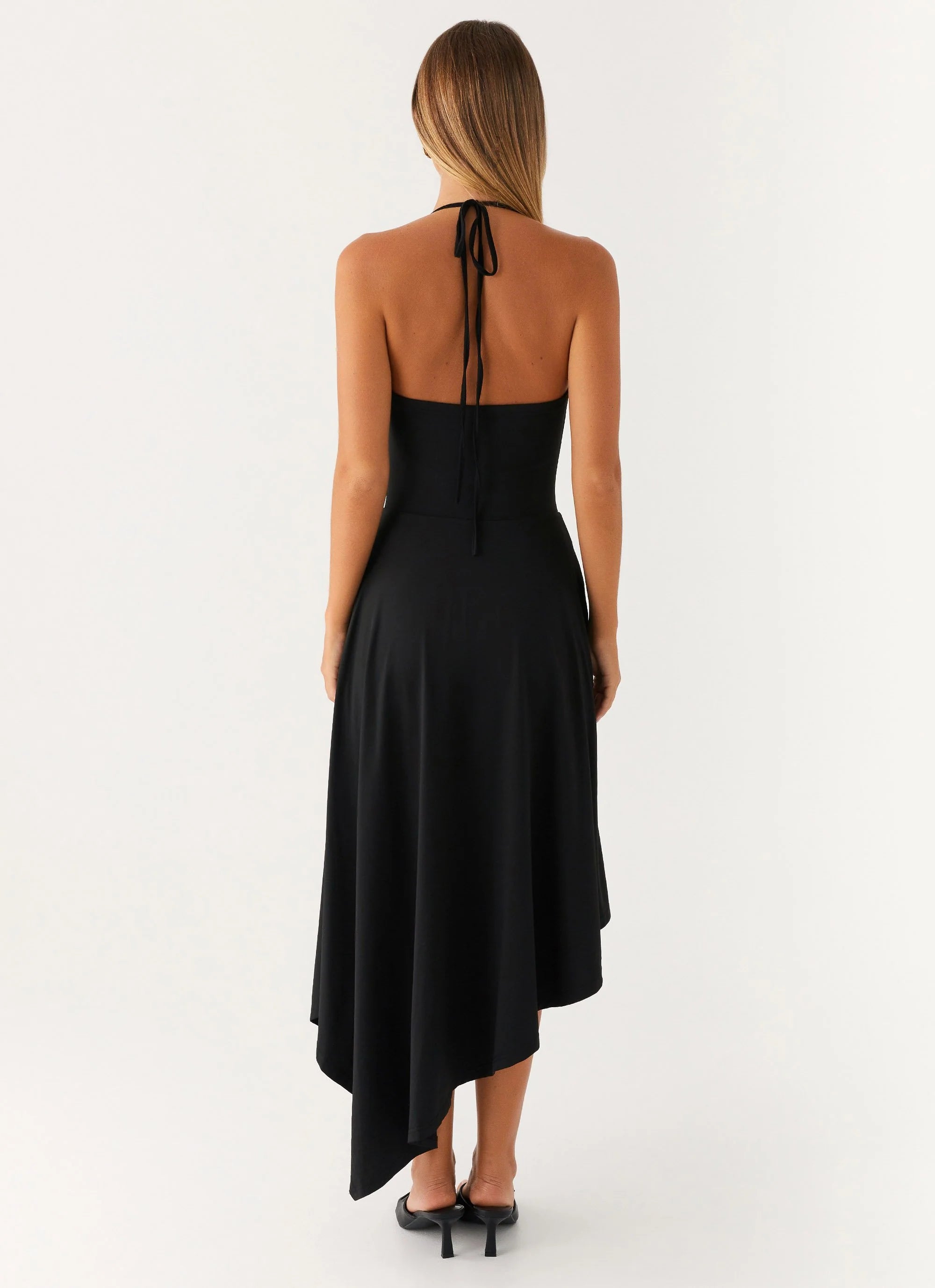 Vena Beaded Midi Dress - Black