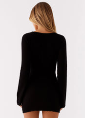 Lavelle Knit Mini Dress - Black