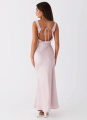 Be Mine Satin Maxi Dress - Mauve Pink