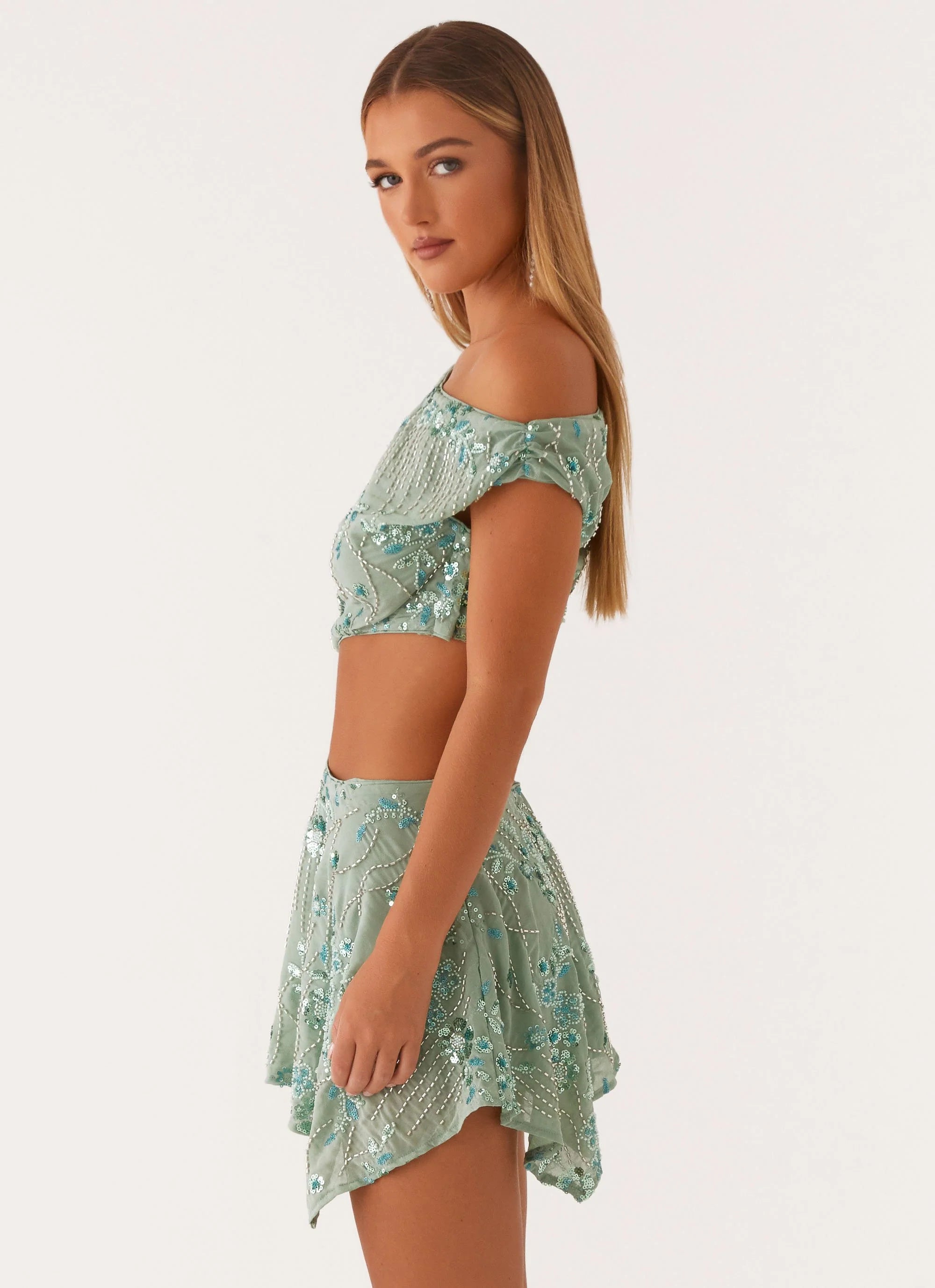 Aletta Sequin Mini Dress - Mint